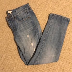 J. Crew light distressed boyfriend Jean